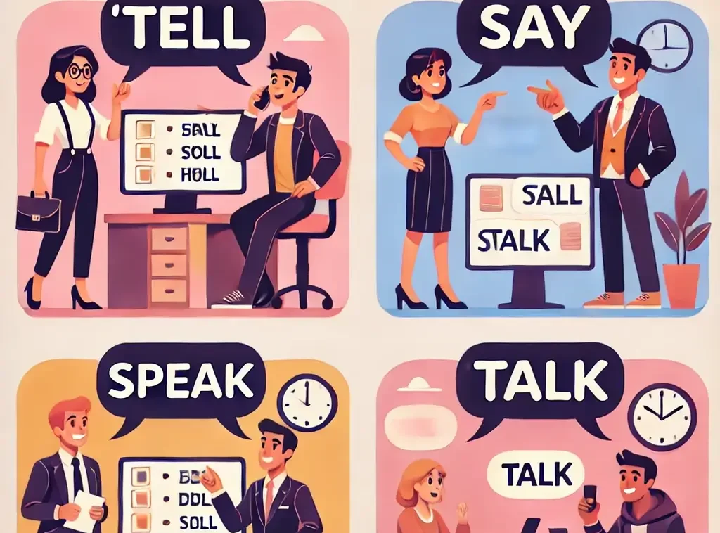 En este momento estás viendo La diferencia entre «tell», «say», «speak» y «talk» en inglés