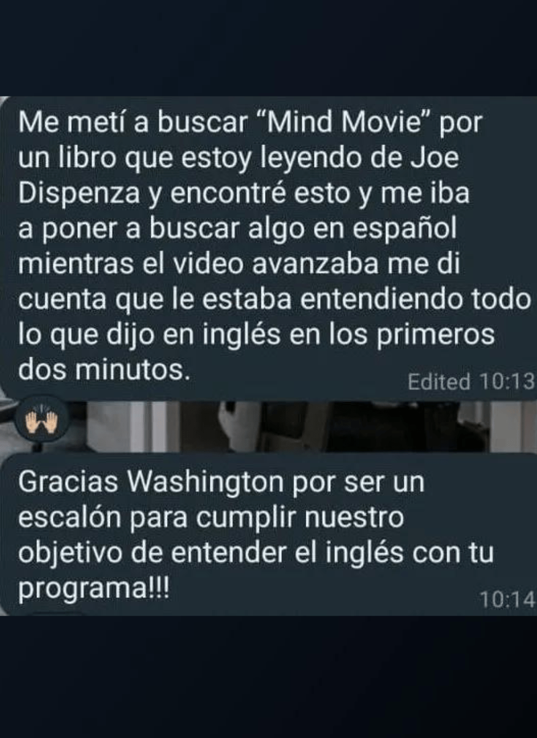 Mientras miraba el video me di cuenta que entendía todo